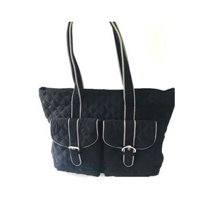 Vera Bradley Purse Tote Handbag Quilted Black Like New Classic Casual grannycore